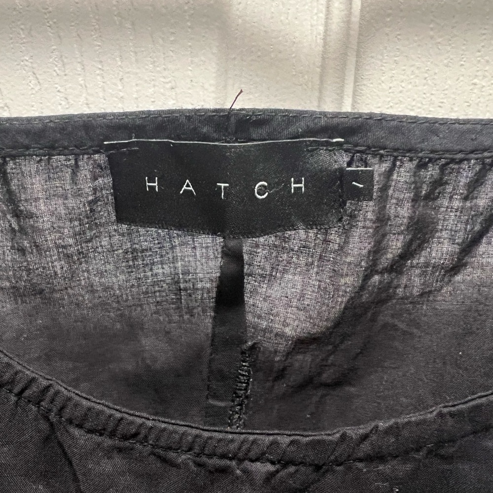 Hatch | Black Maternity Dress Tiered Pockets Spaghetti Strap Tie Sz 1/S - Picture 2 of 10